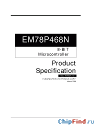Datasheet EM78P468NAQ manufacturer EMC